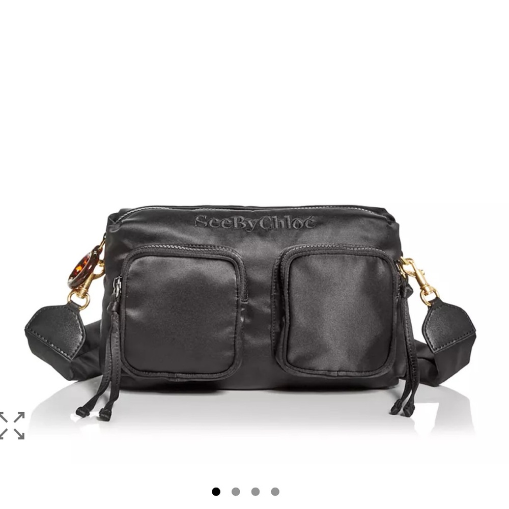 SEE BY CHLOE BLACK SATIN TILLY BAG